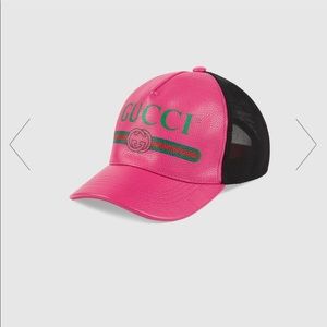 Gucci Print leather baseball hat